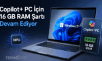 Copilot+ PC için 16 GB RAM şartını gösteren Windows 11 yüklü laptop