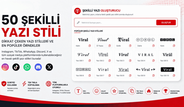 Sosyal Medyada Viral Olan 50 Şekilli Yazı: Dikkat Çeken Yazı Stilleri ve En Popüler Örnekler