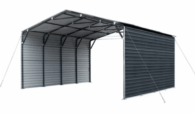 A square metal carport parks differently than a long one, and that decides the layout