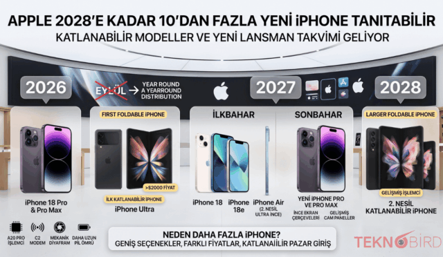 Apple 2028’e Kadar 10’dan Fazla Yeni iPhone Tanıtabilir: Katlanabilir Modeller Geliyor