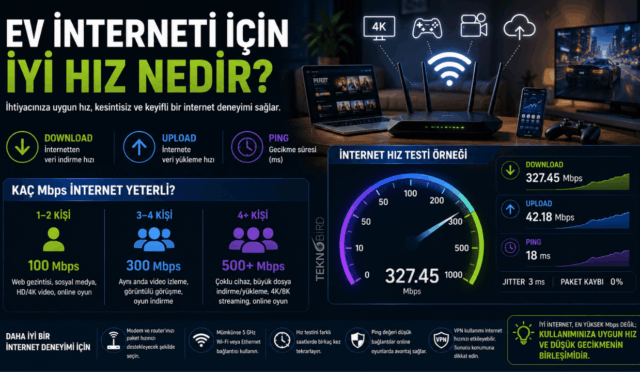 Ev İnterneti İçin İyi Hız Nedir? İnternet Hızı Nasıl Test Edilir?