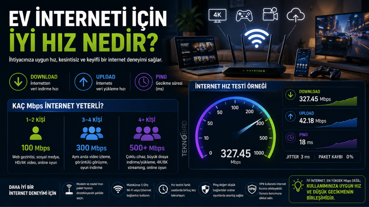 Ev İnterneti İçin İyi Hız Nedir? İnternet Hızı Nasıl Test Edilir?