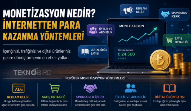 Monetizasyon Nedir? İnternetten Para Kazanma Yöntemleri