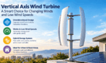Choosing a vertical axis wind turbine for changing winds and low wind speeds