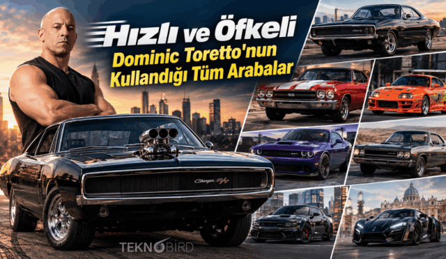 Hızlı ve Öfkeli serisinde Dominic Toretto (Vin Diesel) karakterinin kullandığı ikonik siyah Dodge Charger R/T ve diğer modifiyeli araçlar.