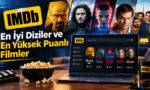 IMDb'nin en iyi dizileri ve en yüksek puanlı filmlerini gösteren kapak görseli; Breaking Bad, Game of Thrones, Stranger Things, Dexter ve The Sopranos gibi popüler yapımlar