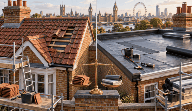 Roof Repair Costs in London: Tile Roofs vs. Flat Roofs Compared