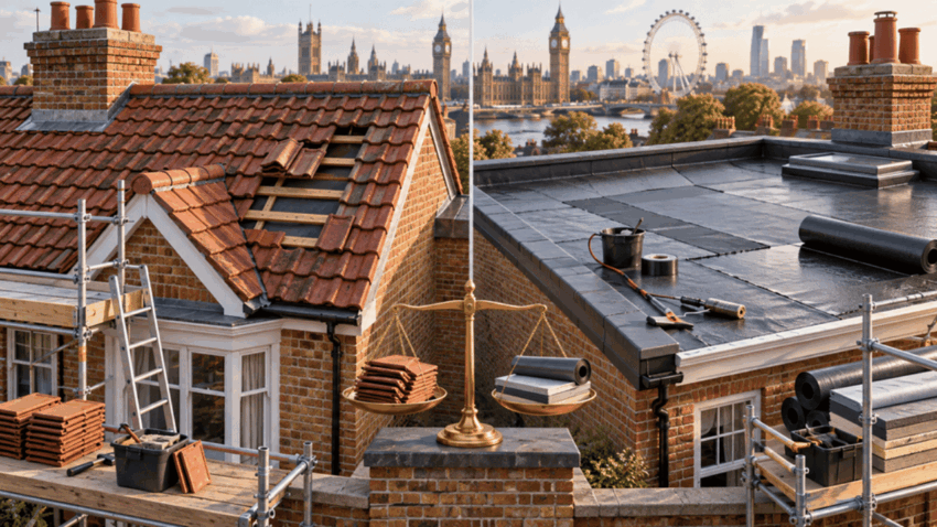 Roof Repair Costs in London: Tile Roofs vs. Flat Roofs Compared