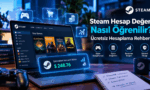 Dizüstü bilgisayar ekranında Steam kütüphanesini, oyunları ve 248.76 dolar tahmini hesap değerini gösteren, "Steam Hesap Değeri Nasıl Öğrenilir?" başlıklı Teknobird rehber görseli.