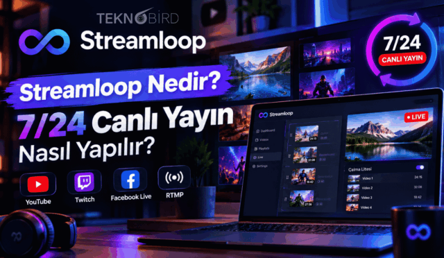 Streamloop platformu ile YouTube, Twitch ve Facebook Live üzerinden 7/24 canlı yayın yapma rehberi kapağı